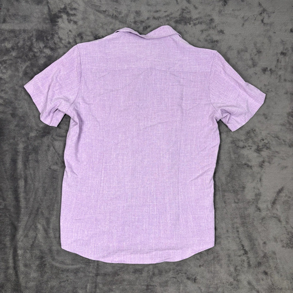 NWT COOFANDY Mens Linen Short Sleeve Summer Button Down Beach Shirt Purple M - Picture 2 of 5
